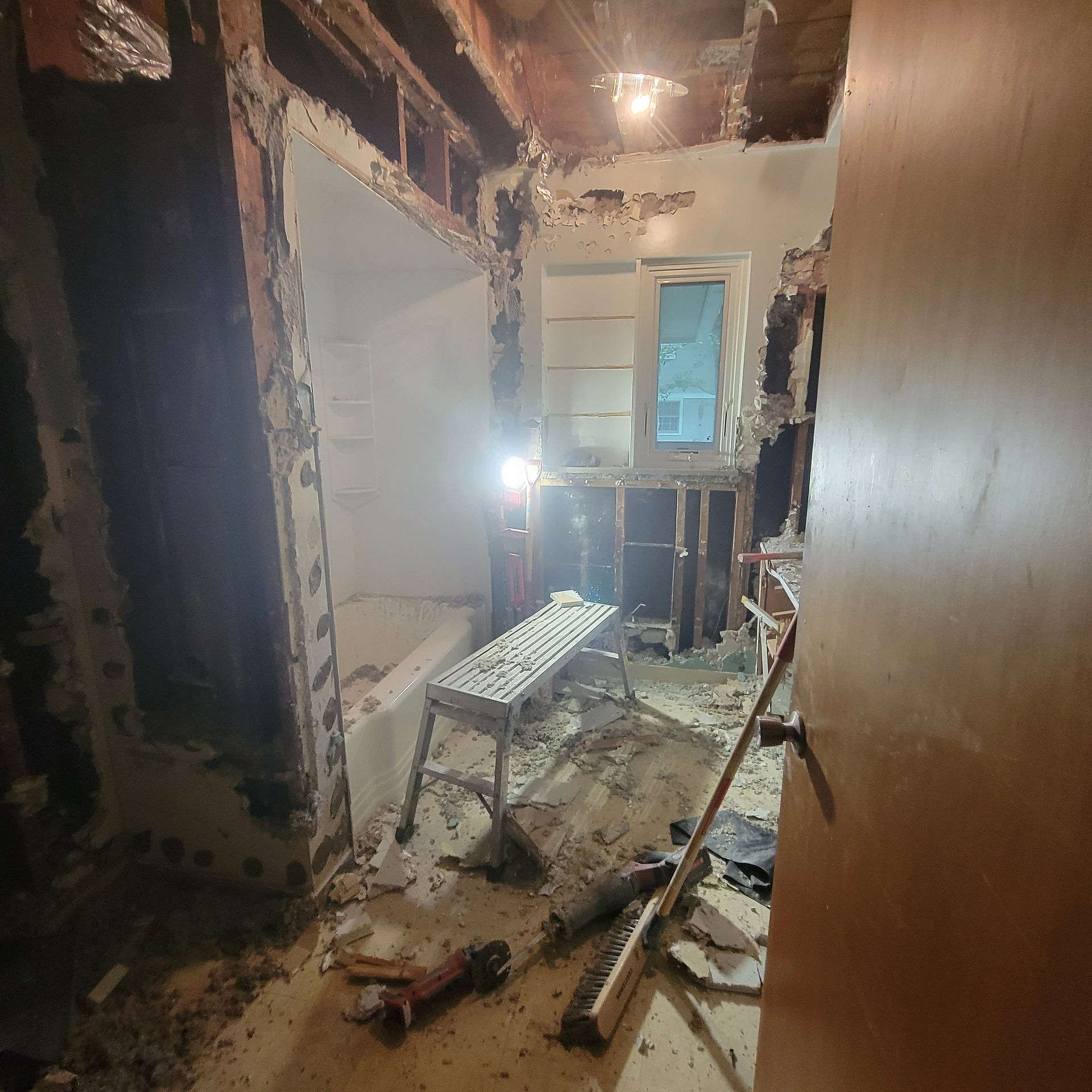 Removal of the old toilet location