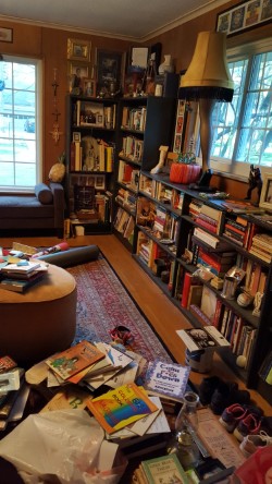 Former library all items prepped for temporary removal