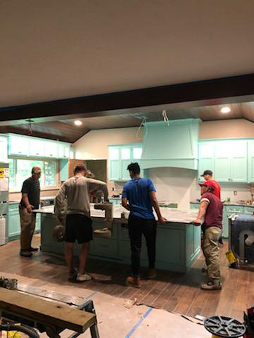 Installation of granite counter top 