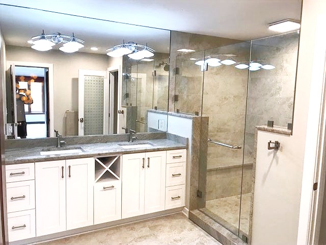 Primary bath by Barrett Home Renovations in the Everything And The Kitchen Sink project