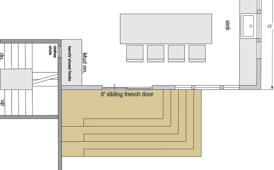 Sliding french door to new deck