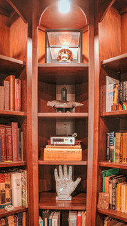 Corner bookcases invite you in for a look