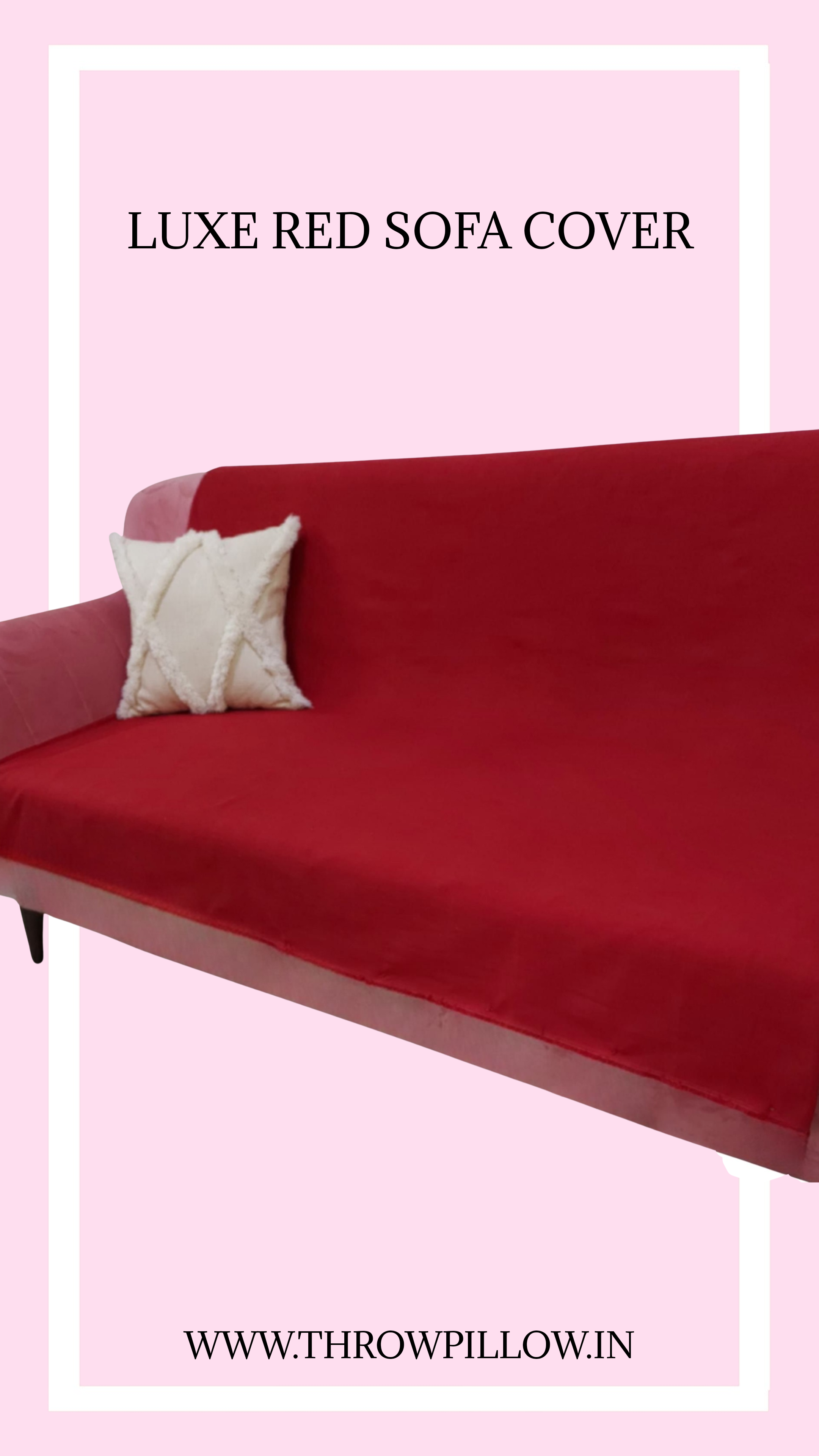 Luxurious Red Anti-Slip Sectional L Shape Sofa Cover