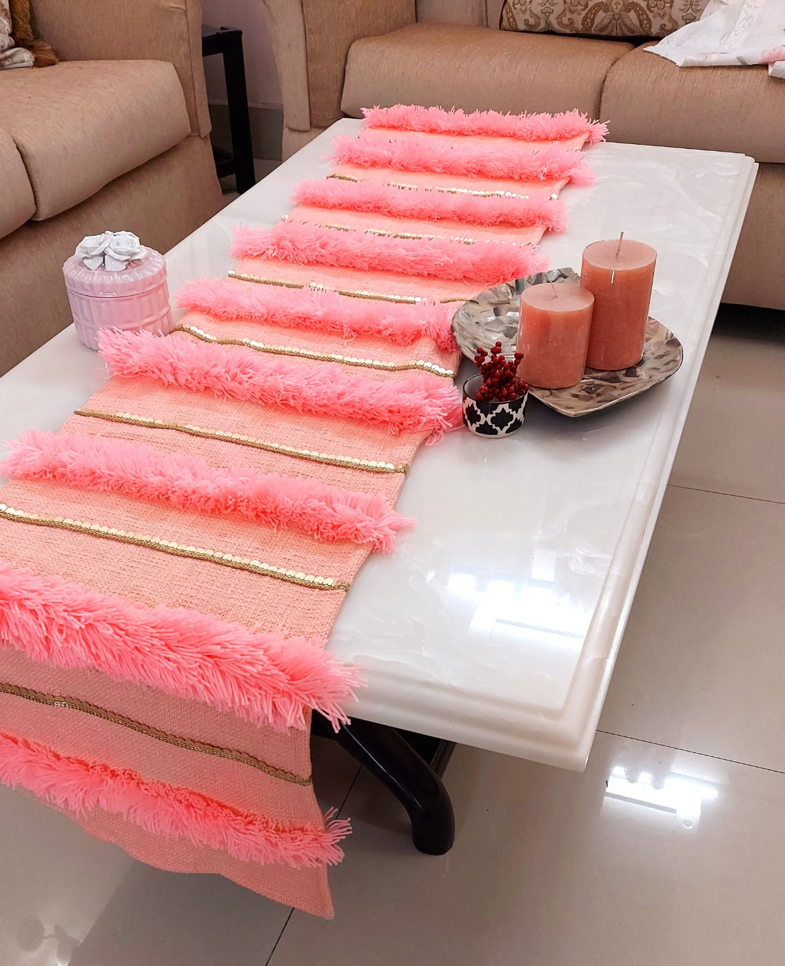 Soft and Textured Table Runner for Bedroom Decor