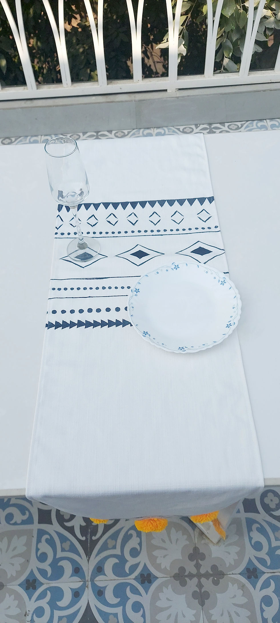 थंबनेल: Use Yellow Boho Fringed Table Runner as Wall Hanging or Dresser Scarf