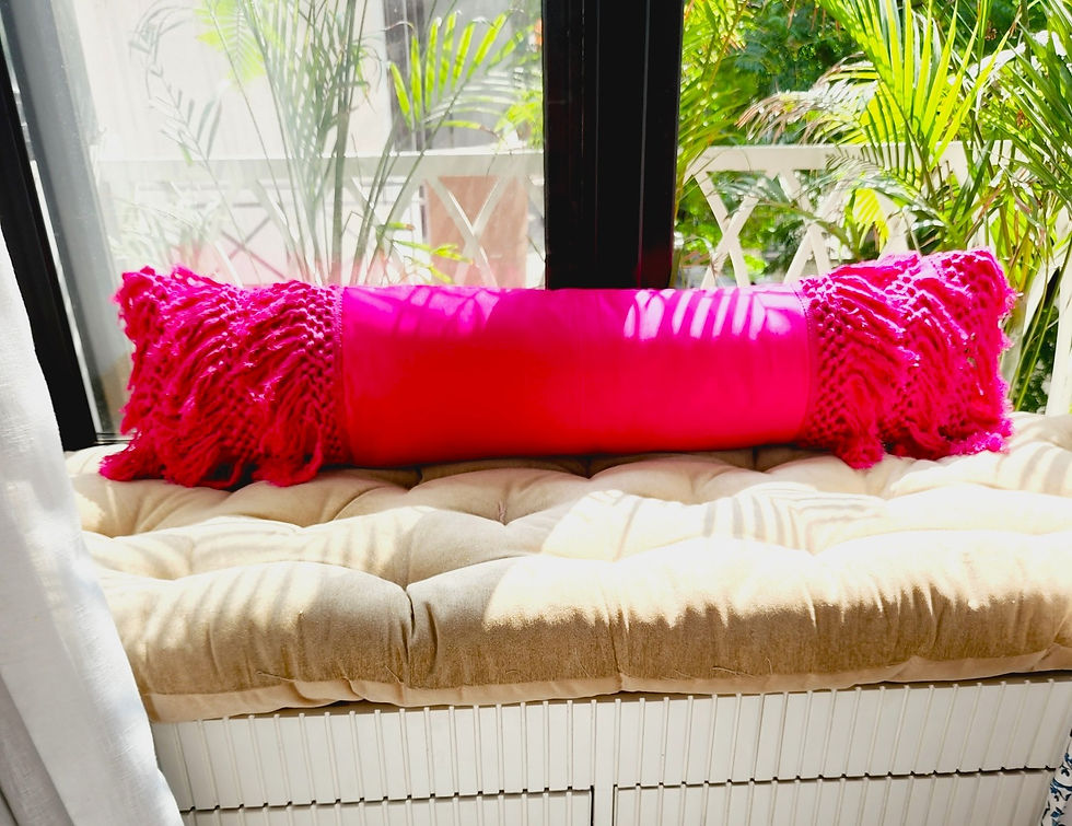 Thumbnail: Pink Fringe Lumbar Cover