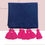 Thumbnail: Navy Blue With Pink Tassels Sofa Cover