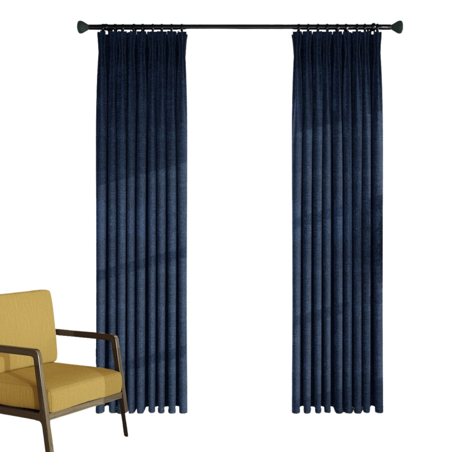 High GSM premium fabric navy blue curtains for your home decor needs