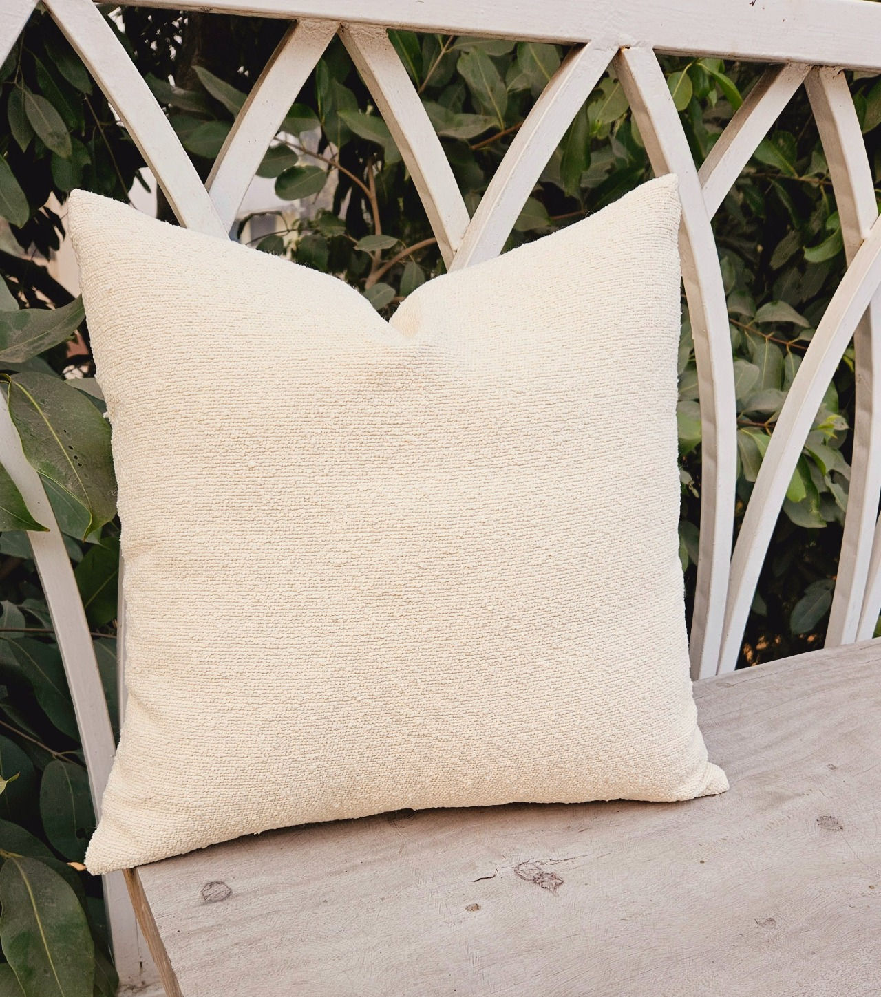 Classic Cream Boucle Beauty Throw Pillow
