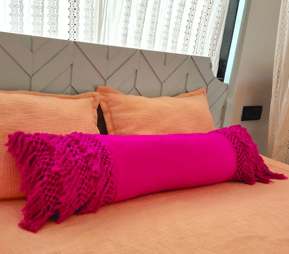 Thumbnail: Pink Fringe Lumbar Cover
