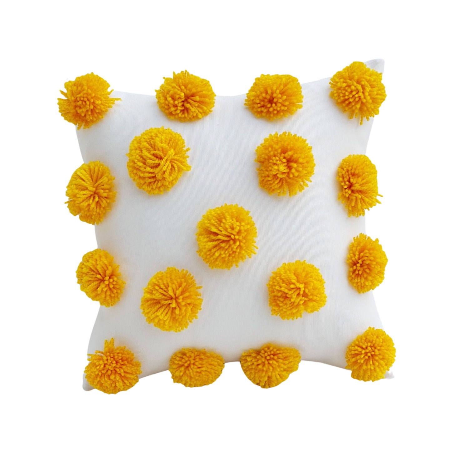 White Pom Pom Cushion Cover