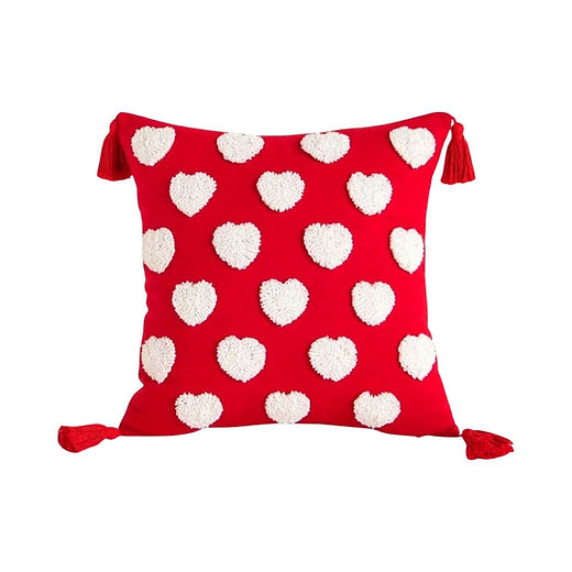 Throw Pillow Red And White Cushion Covers Red With White Heart Tufted Valentine Cushion Cover Throwpillow