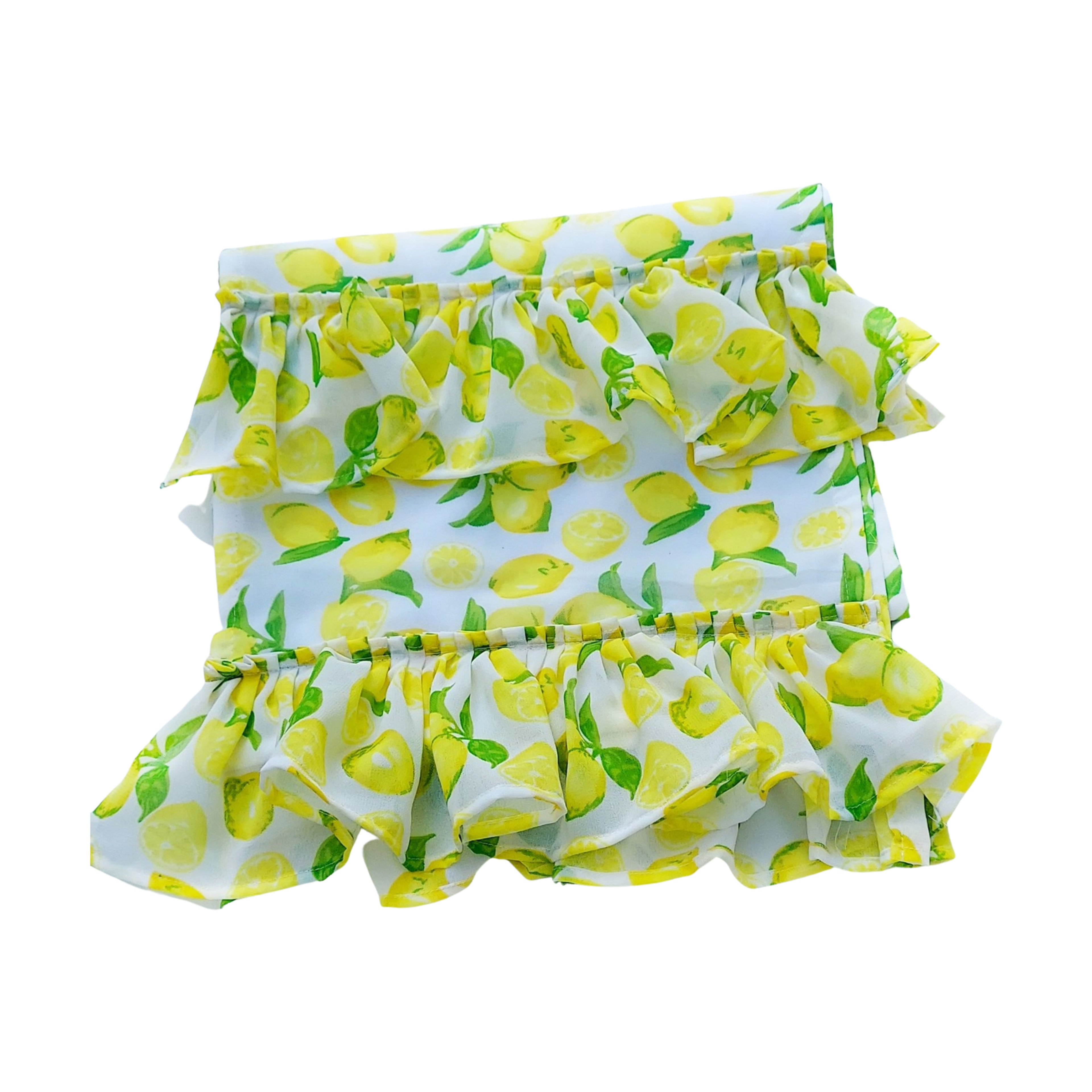 Lemon Ruffle TV Console Unit Runner/ TV Cabinet Cover Diwali Festival Decor