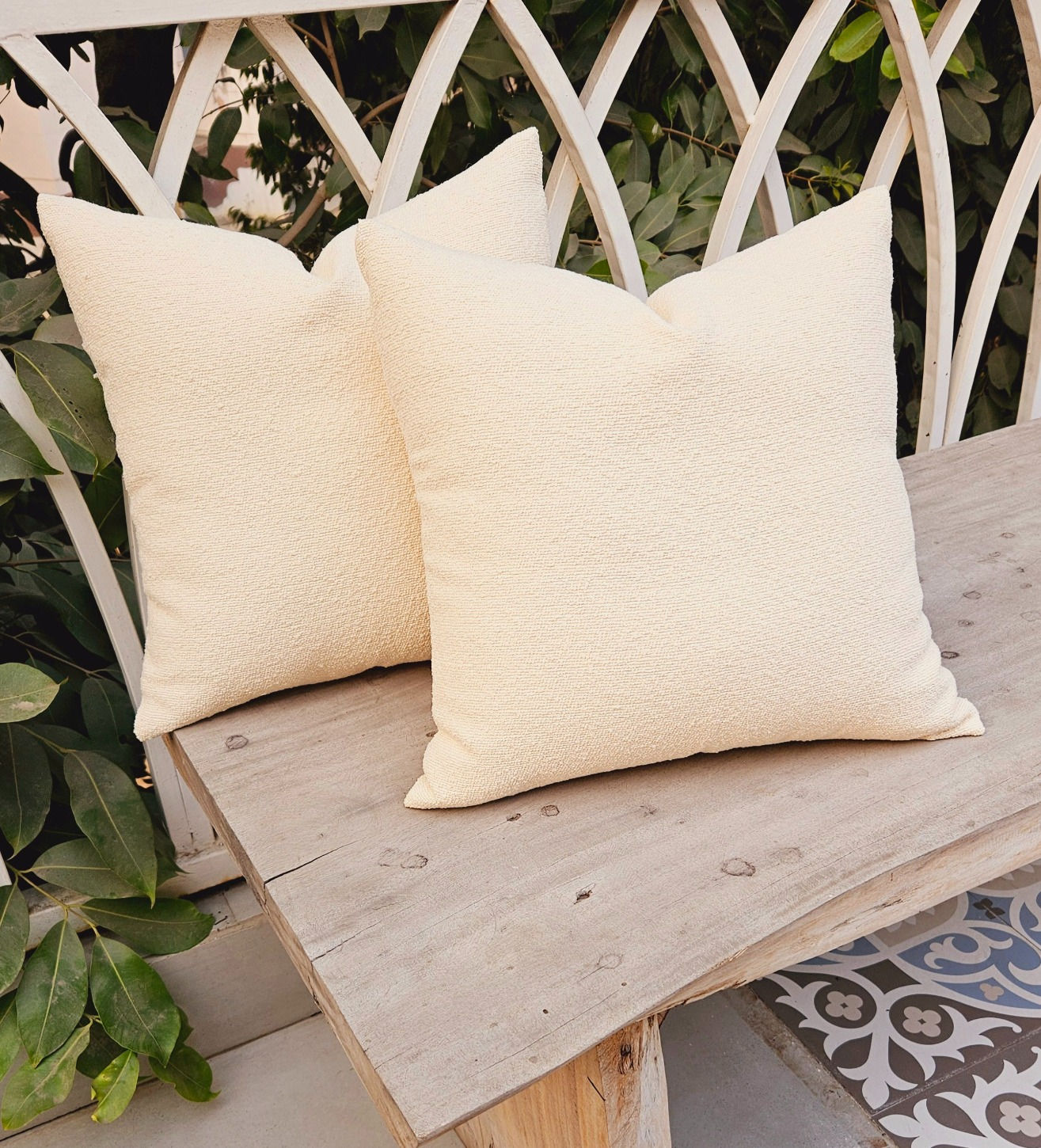 Classic Cream Boucle Beauty Throw Pillow