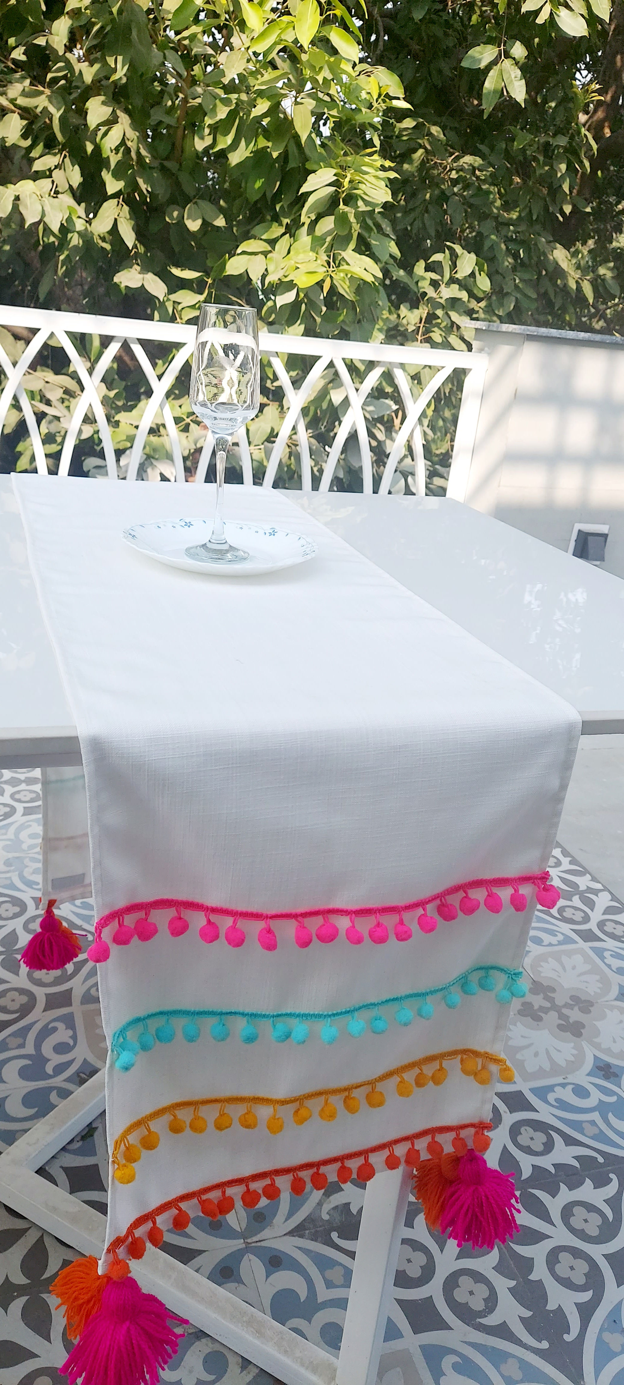 Beautiful multicolor design table runner for parties and special occasions