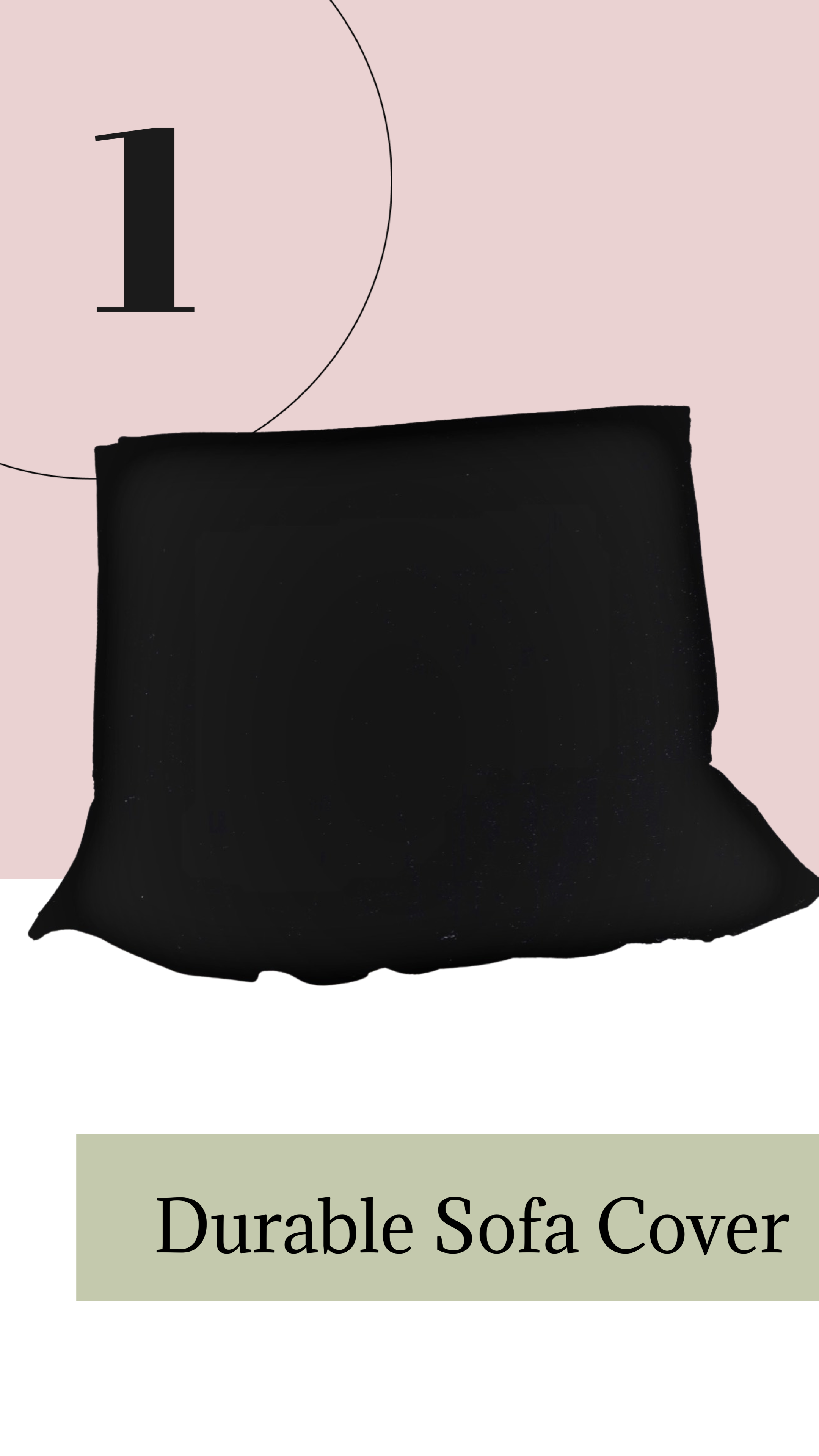 Premium Black Box Pleated Sofa Cover