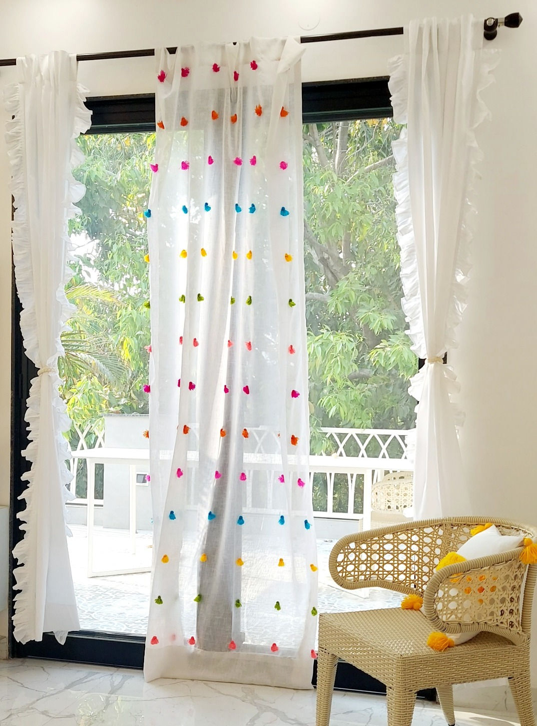 High-quality fabric curtains with custom design