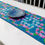 Miniatura: High-Quality Teal Blue Table Runner with Magnolia Prin