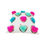 サムネイル： White Heart  Shaped Multi Pom Pom Valentine Cushion Cover