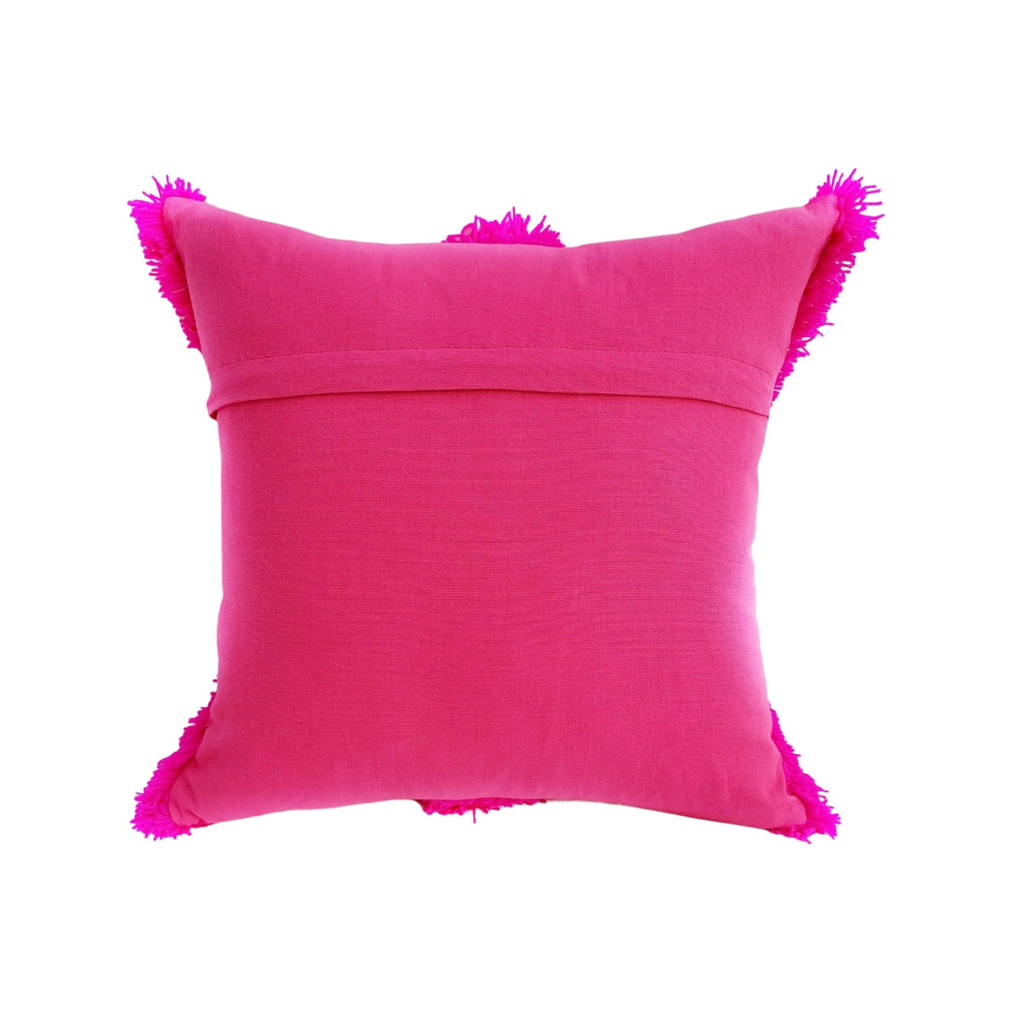 Experience comfort & style with our Handmade Fuchsia Tufted Pillow