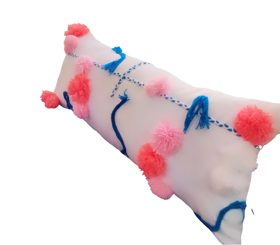 Thumbnail: Add a touch of texture, color, and interest to your space with the comfortable and plush White Bohemian cushion