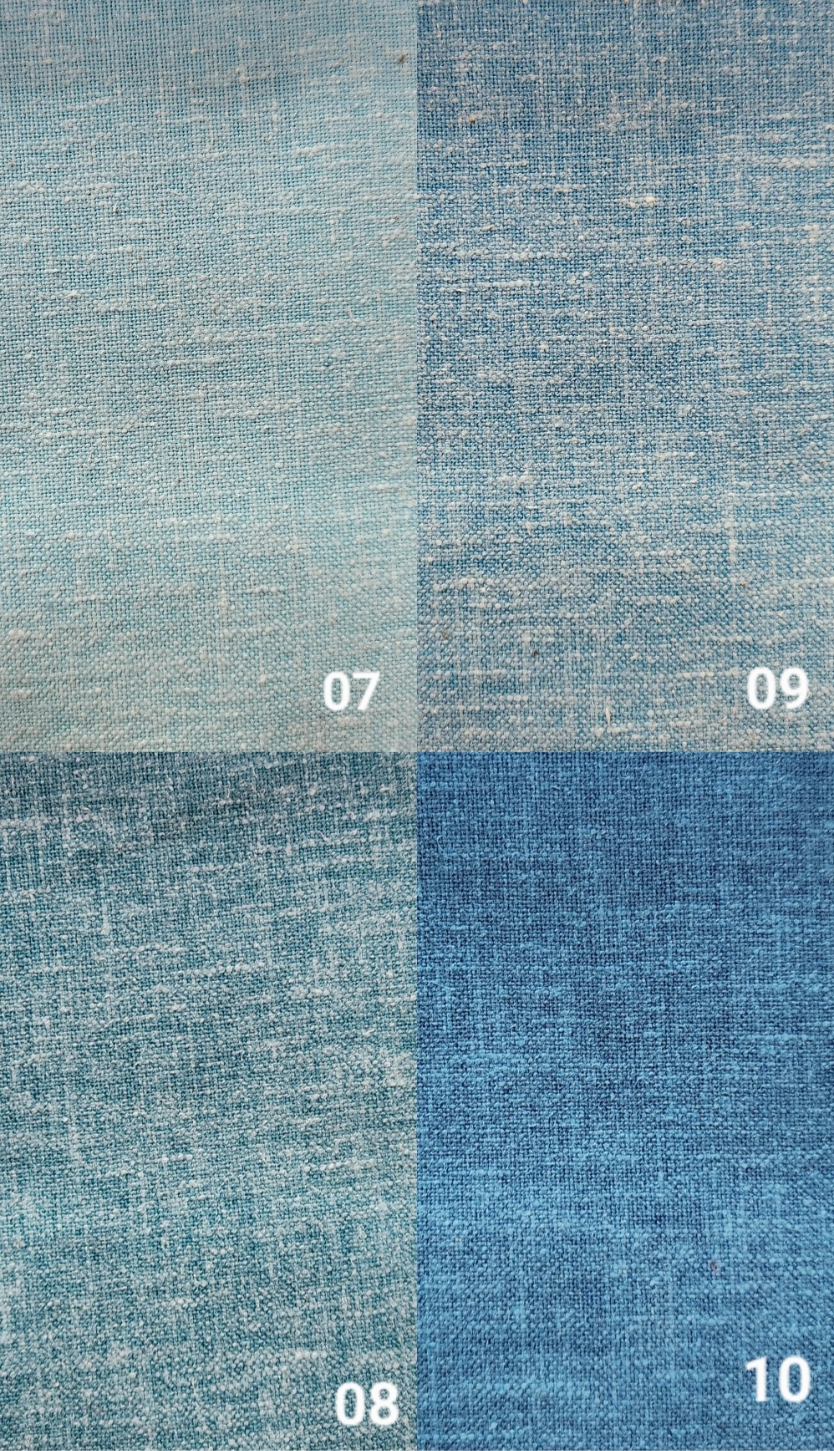 Pikkukuva: Luxurious Linen Blue Solid Curtain