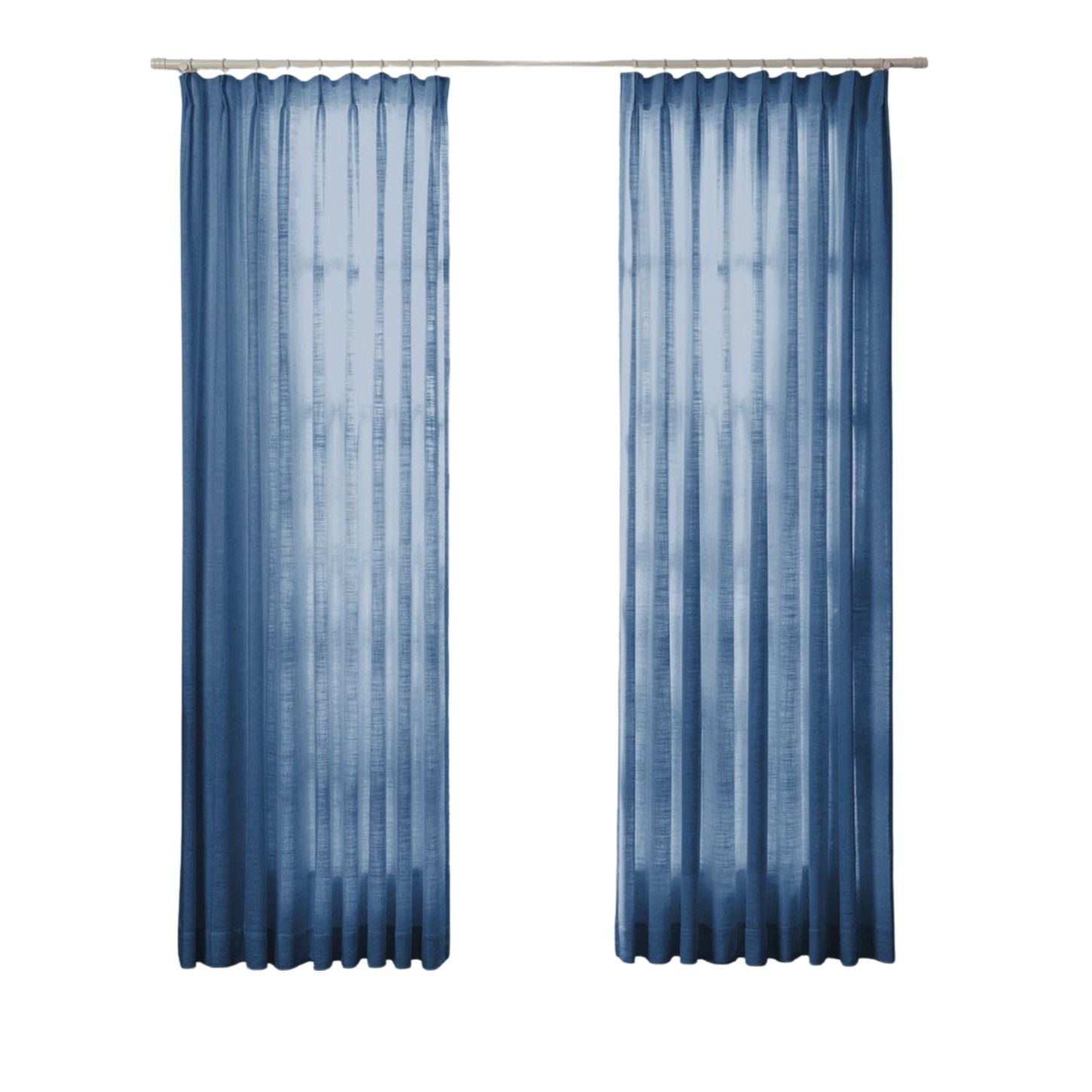 High GSM premium fabric Linen Blue Solid Curtain