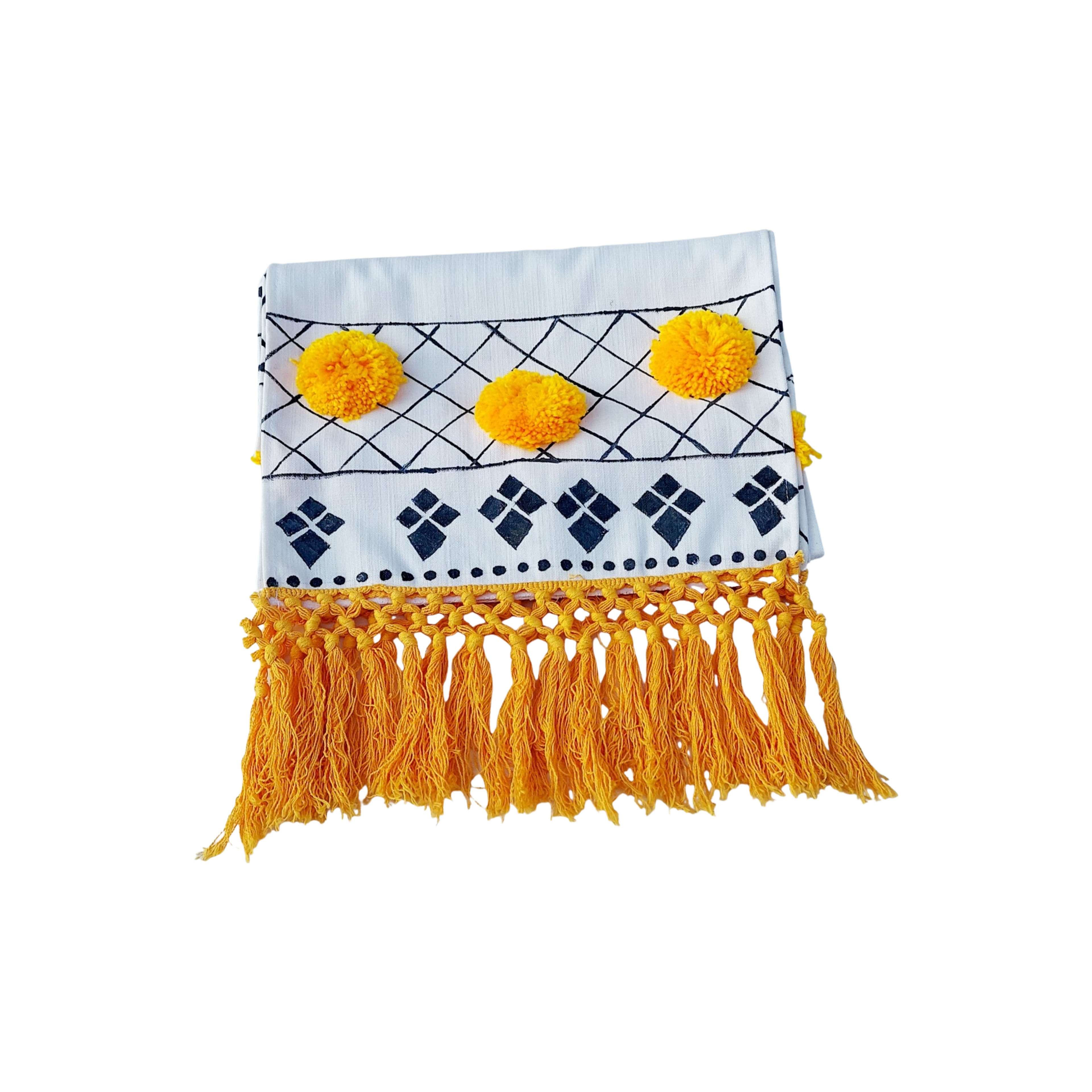 Add a Pop of Yellow to Your Tablescape with Fringed Boho Runner