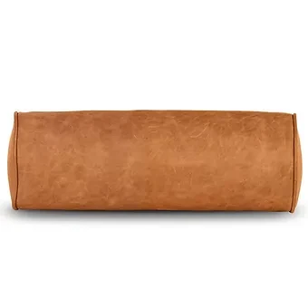 Luxury Brown Faux Leather Bolster Cover Throwpillow
