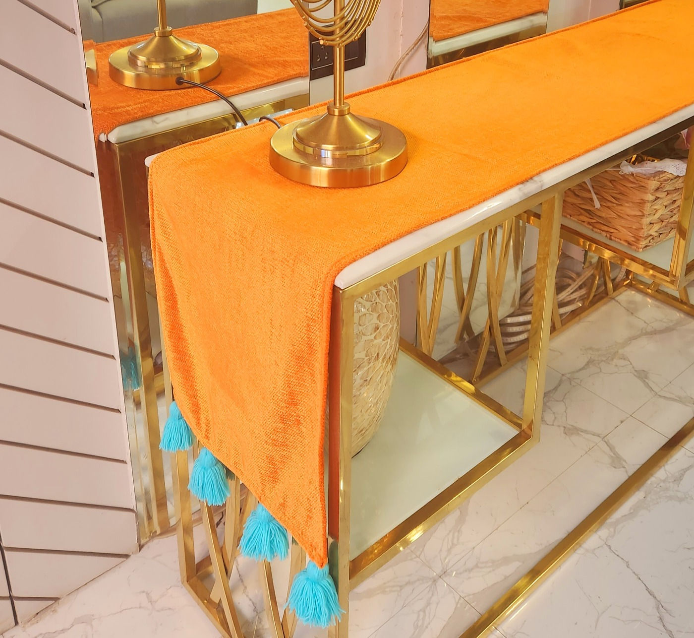 Unique and fashionable bohemian table runner for interior design accents
