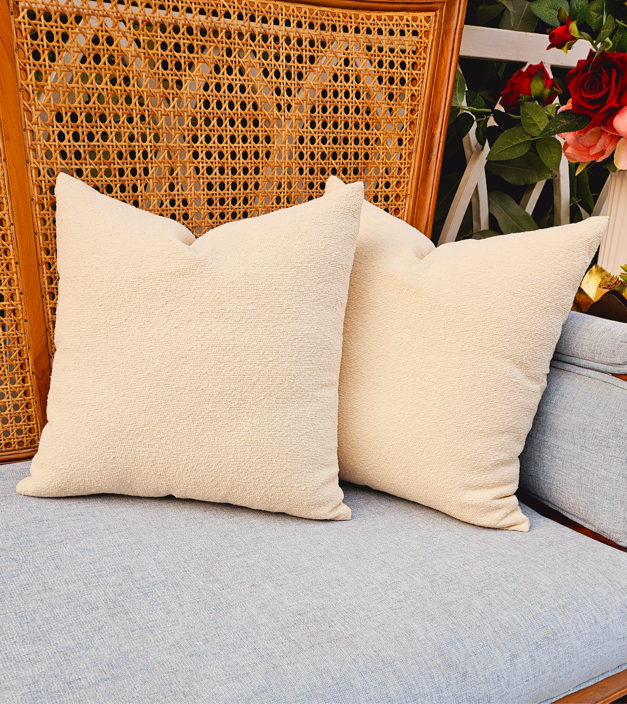 Classic Cream Boucle Beauty Throw Pillow