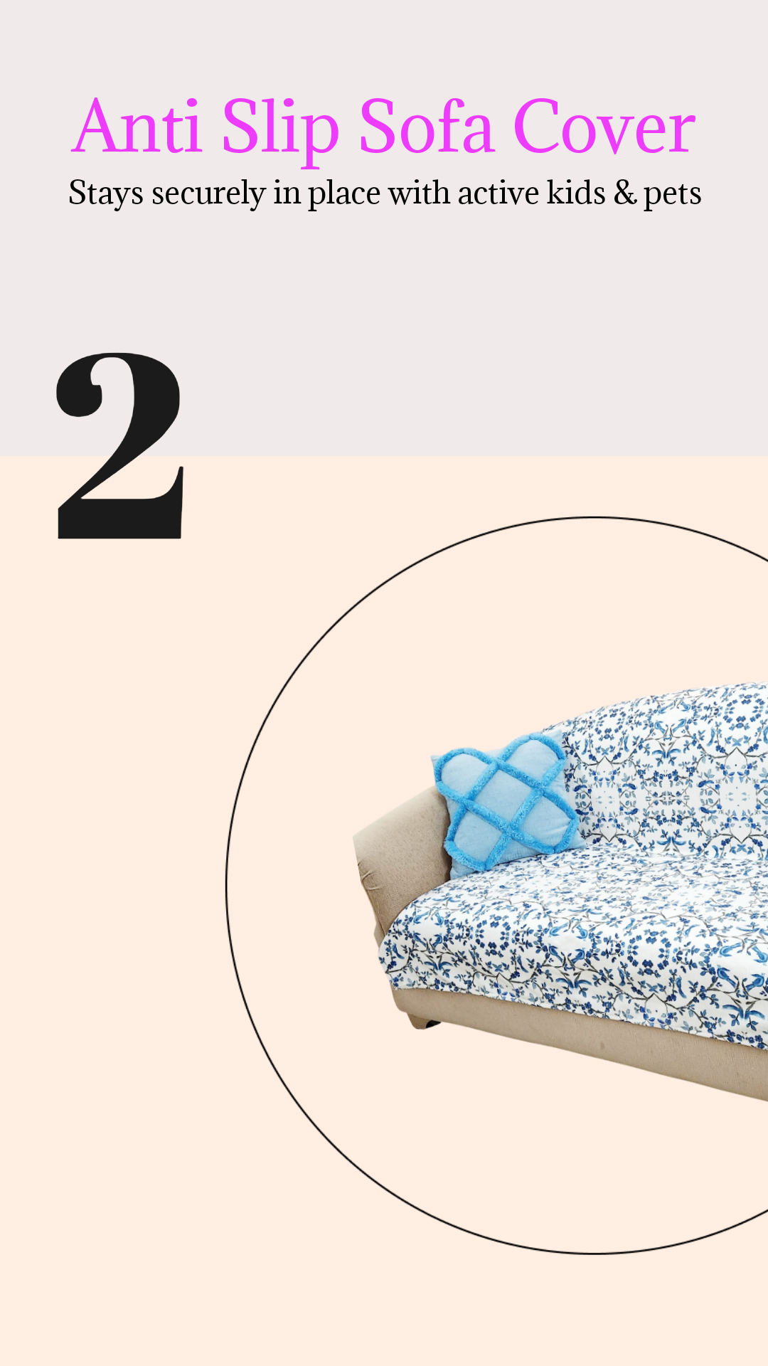 Luxe Chinnoisere Blue Bird Sectional L Shape Sofa Cover