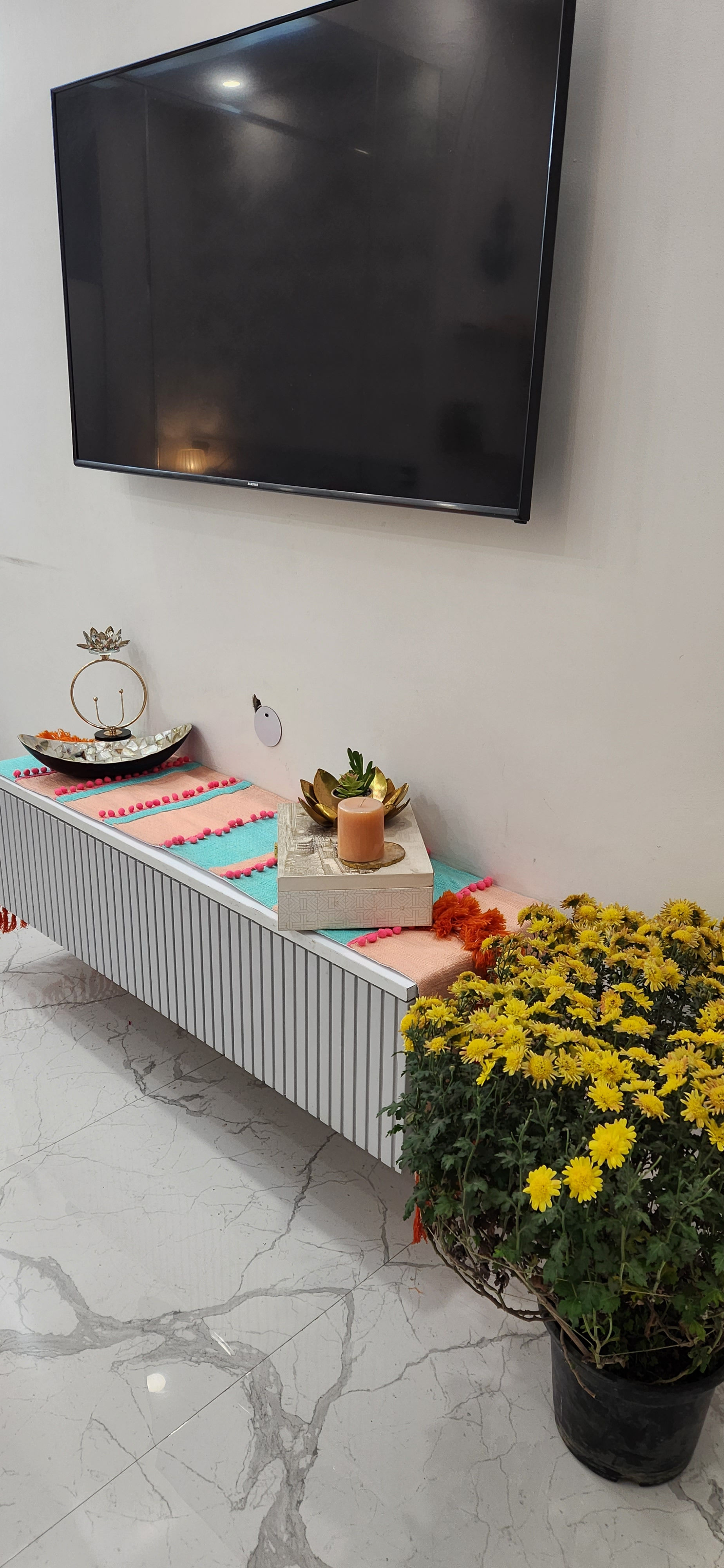 Boho Savannah TV Console Unit Runner/ TV Cabinet Cover Diwali Festival Decor