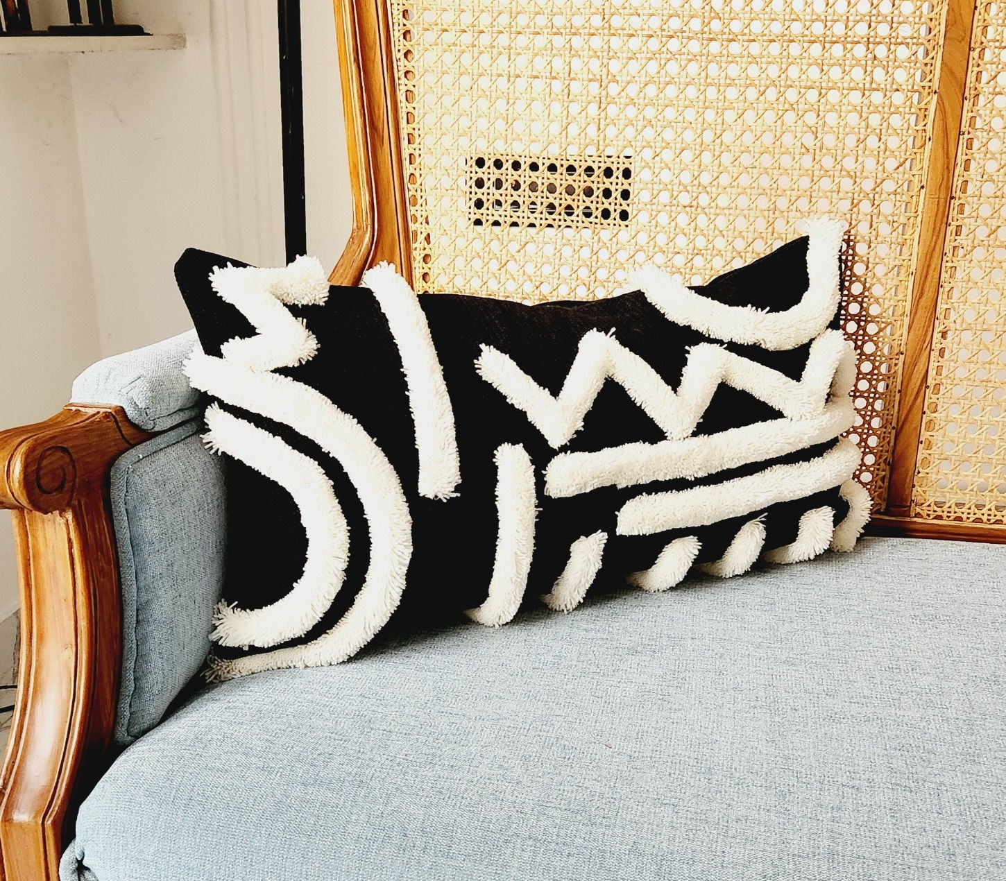 Black Boho Pillow Cover