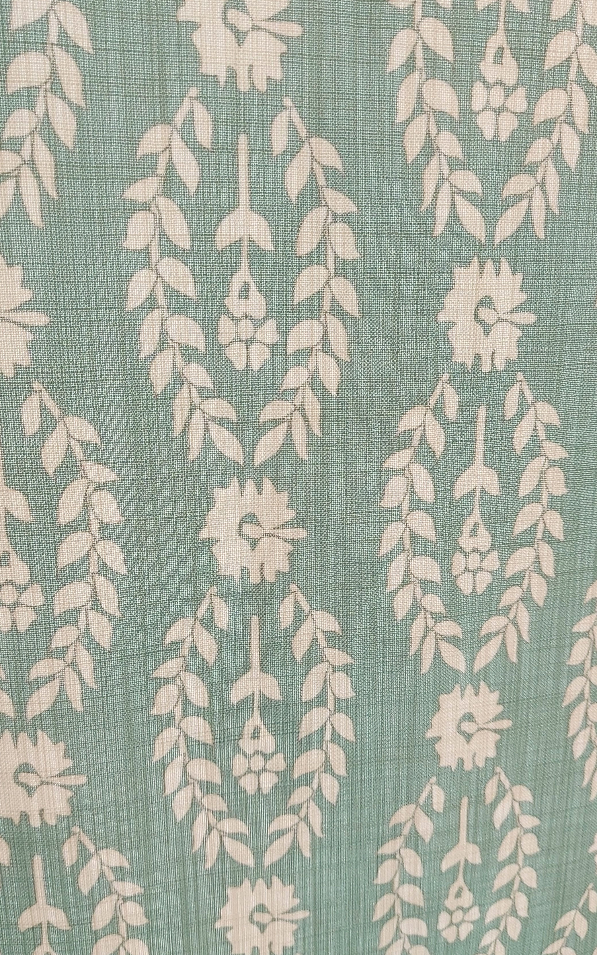 Heavy-duty Sage Green Leaves Trails Printed Curtain for long-lasting use