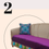 サムネイル： Premium Purple with Aqua Blue & Green Tassels Corner L Shape Sofa Cover