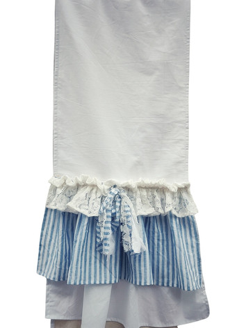"Rustic white table runner with blue and white stripes and French lace trim"
"Neutral table runner with ruffles and cotton cutwork lace"
"Elegant and versatile table runner in white with blue and white accents"
"Farmhouse-style table runner with French country lace detailing"
"Coastal-inspired table runner with nautical blue and white stripes"
"Boho-chic table runner with artisanal cutwork lace and ruffled edges"
"Vintage-inspired white table runner with delicate French lace trim"
"Textured cotton table runner with ruffled edges for a stylish touch"
"Contemporary table runner in white with blue and white stripes and lace detailing"
"Trendy home accessory: white table runner with rustic lace and ruffled accents"