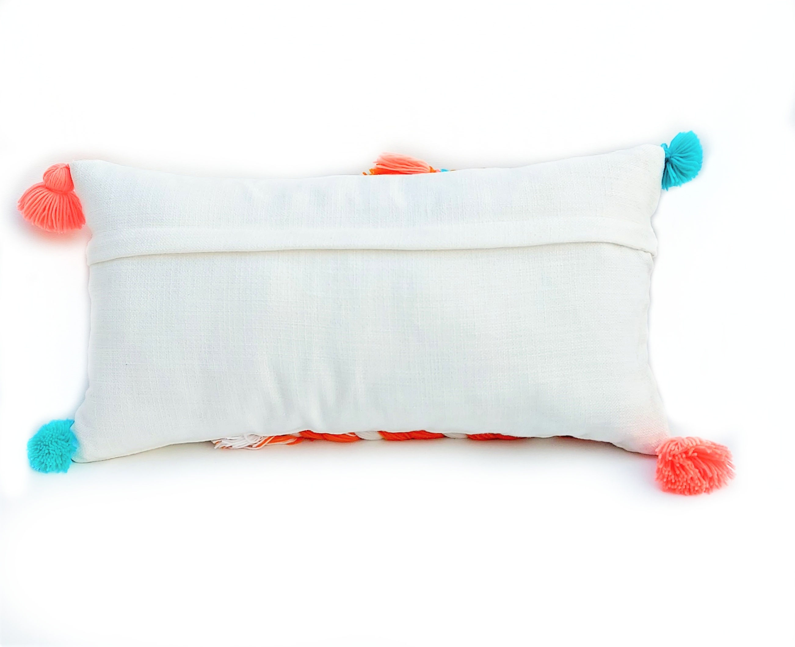Perry Coral Turquoise Blue Braided Rectangular Texture Cushion Cover