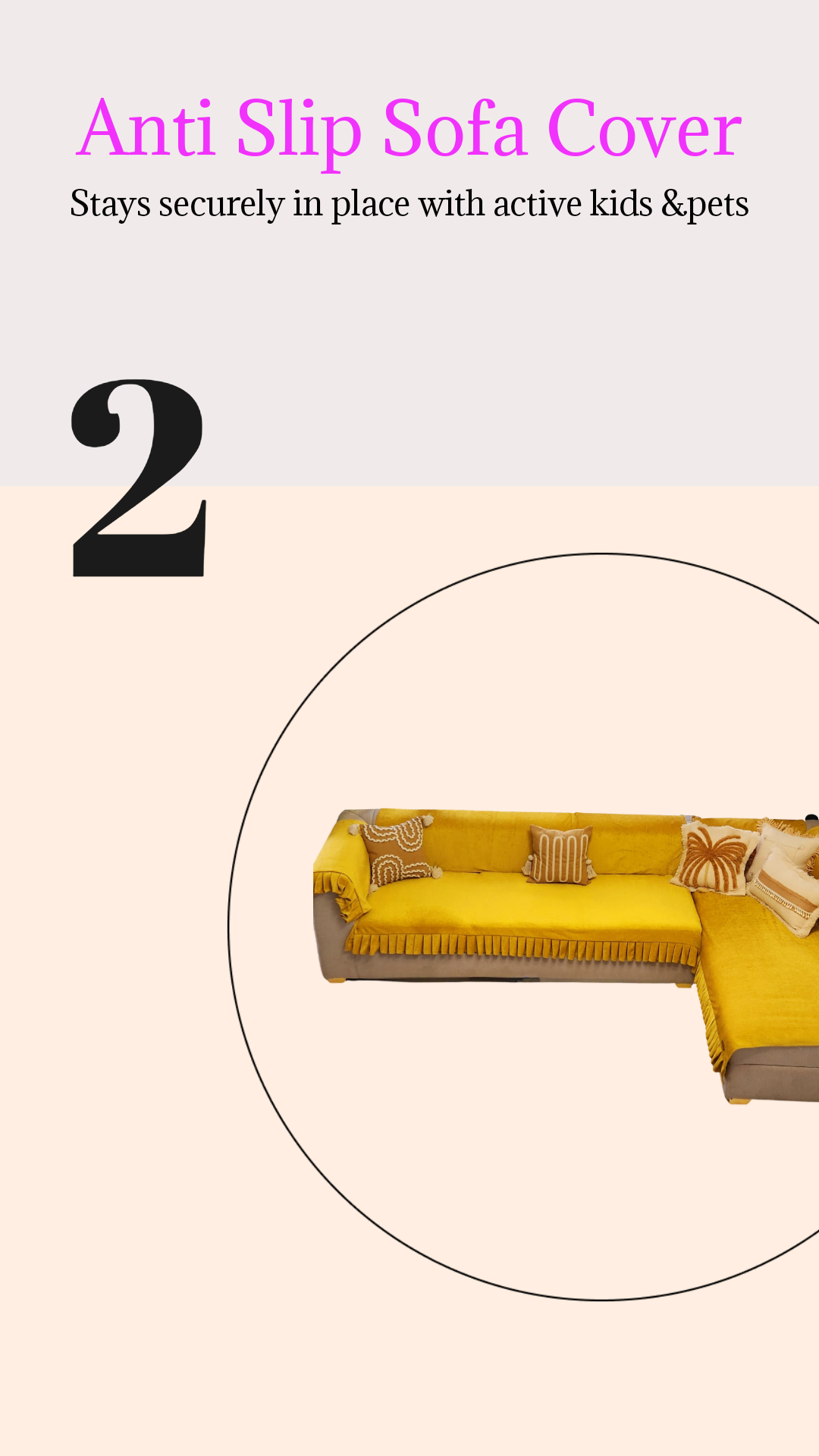 Premium Golden Mustard Box Pleated Sectional L Shape Sofa Cover