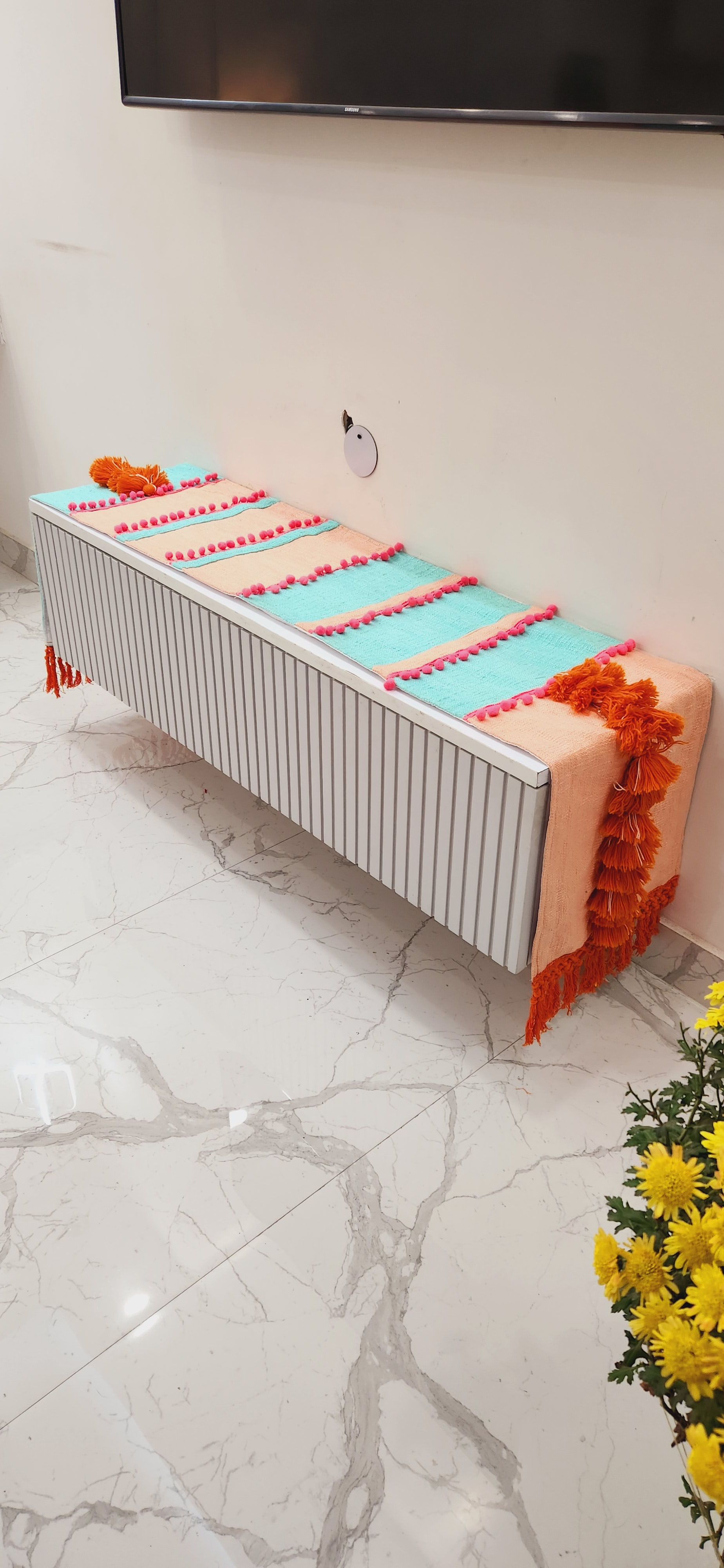 Boho Savannah TV Console Unit Runner/ TV Cabinet Cover Diwali Festival Decor