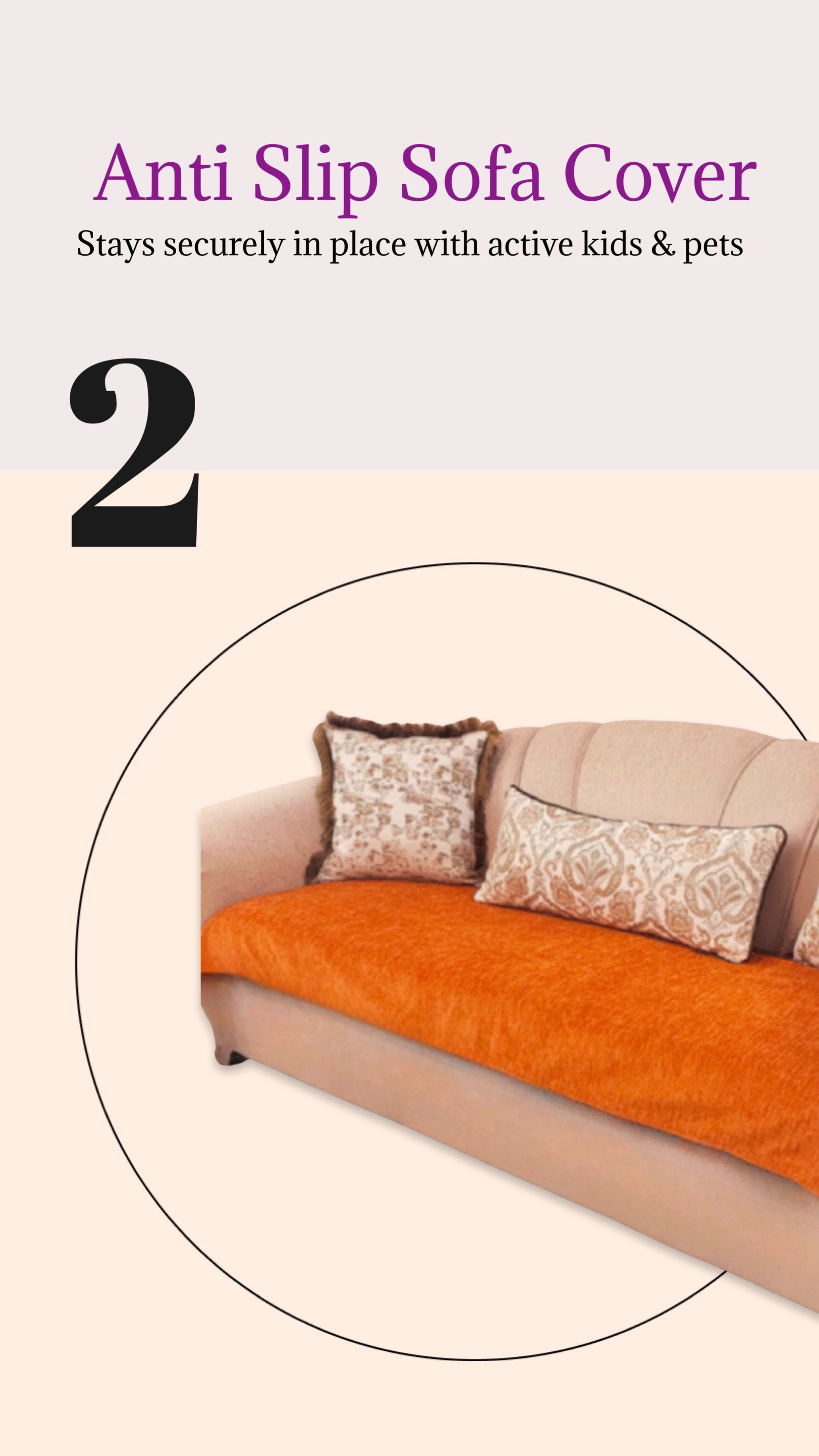 Luxe Burnt Orange Sectional L Shape Sofa Cover