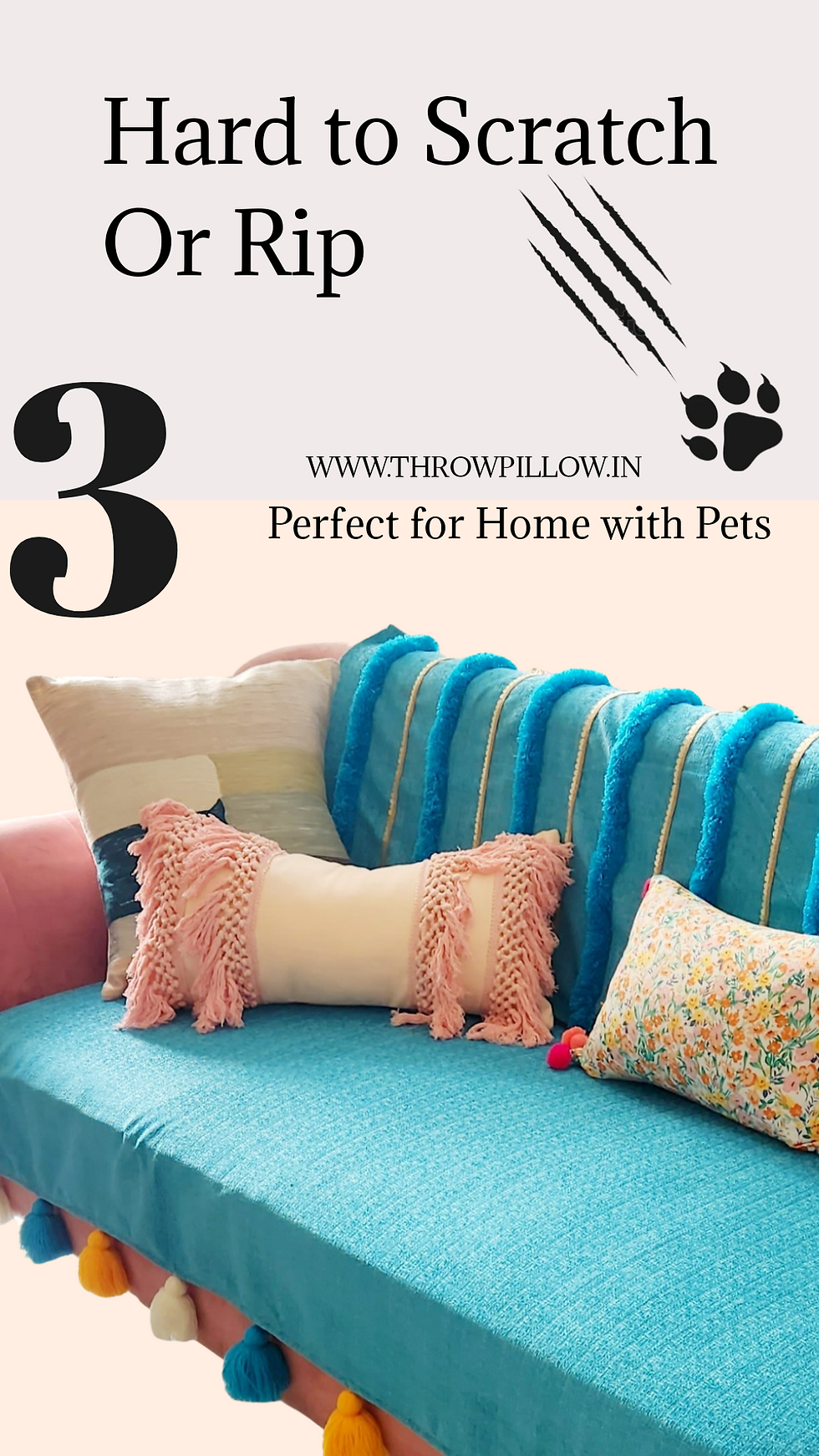 Thumbnail: Cerulean Blue Moroccan With & Tassels Sofa Cover