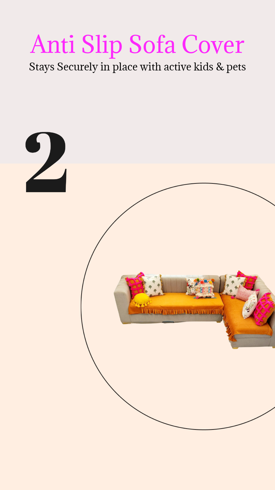Orange Box Pleated Sectional L Shape Sofa Cover