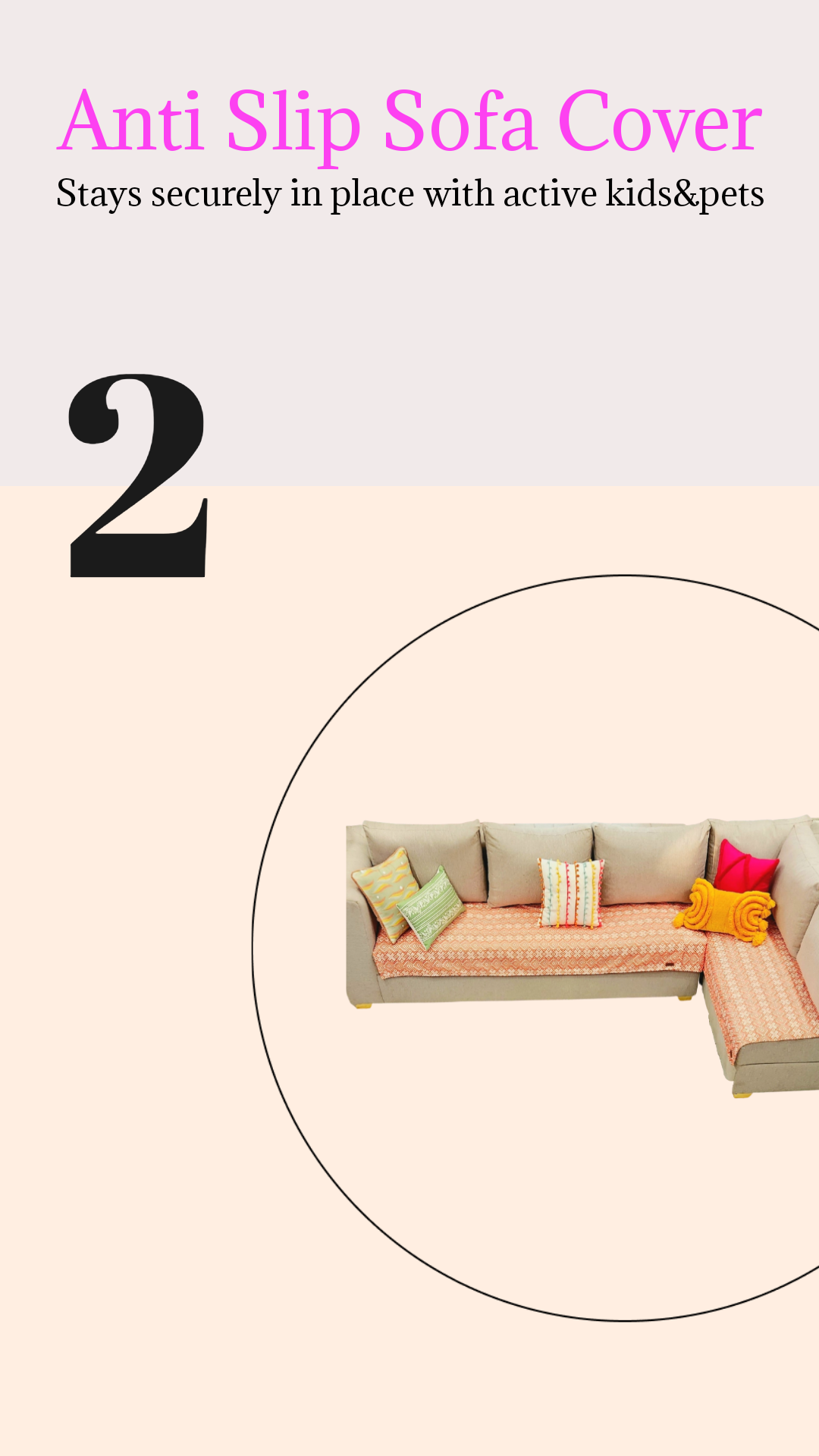 Luxe Orange Aztec Prints Sectional L Shape Sofa Cover