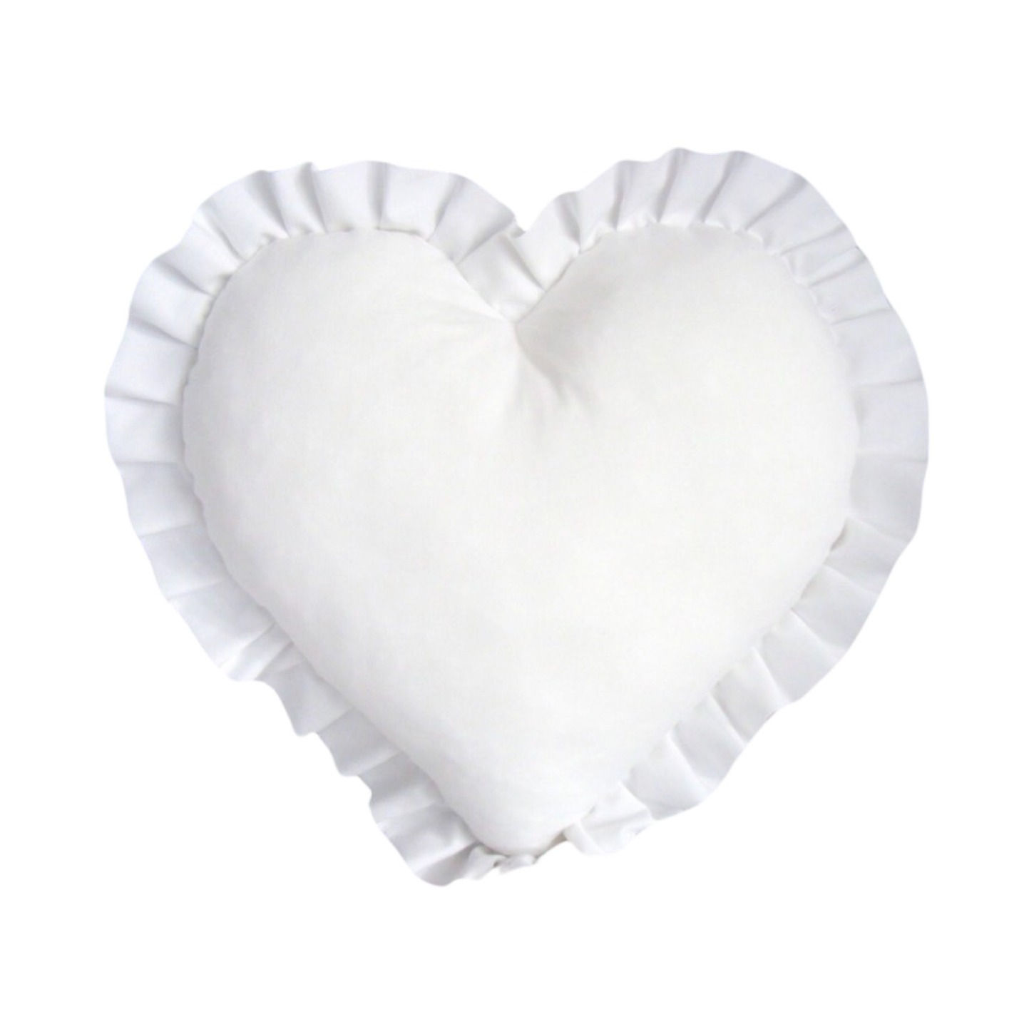 White Valentine's Frill Edge Cotton Cushion