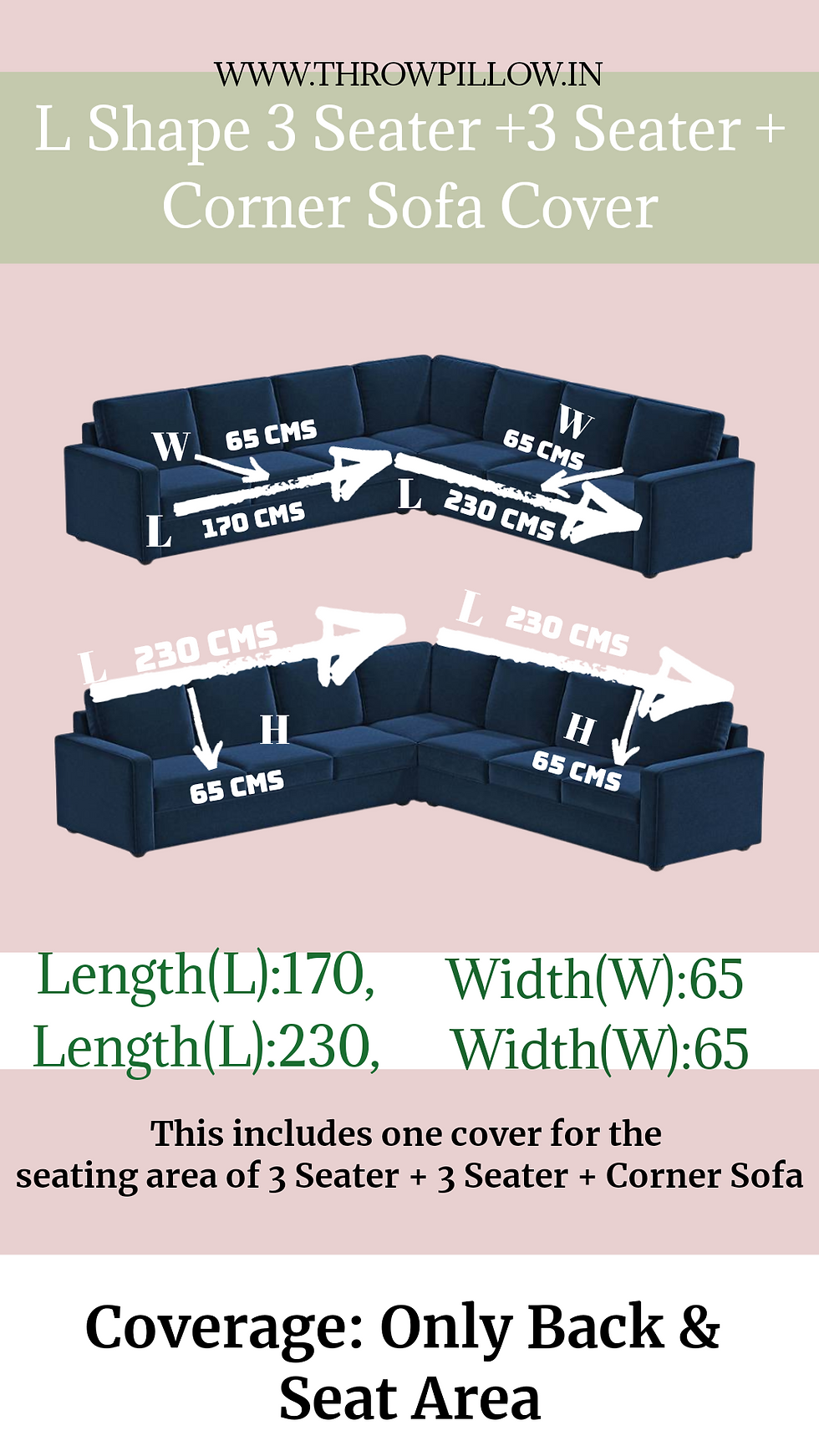 थंबनेल: Luxe Black Tribal Printed Corner L Shape Sofa Cover