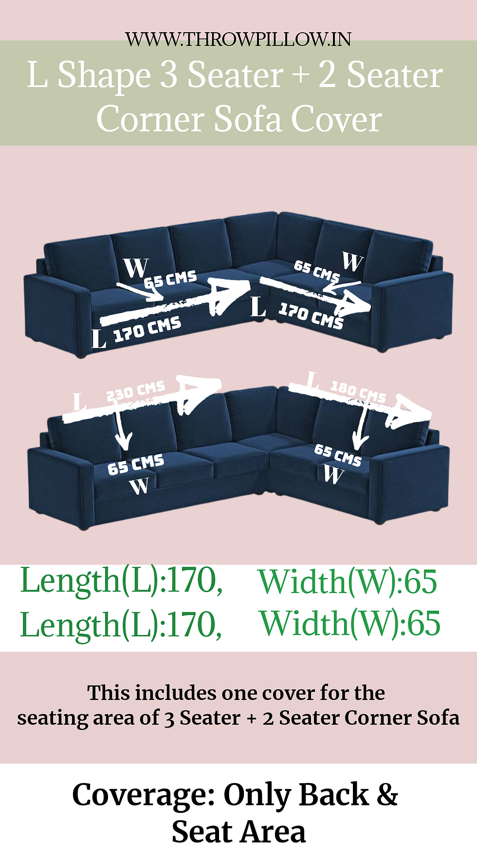 Miniaturbild: Brown Bohemian with Box Pleats Corner L Shape Sofa Cover