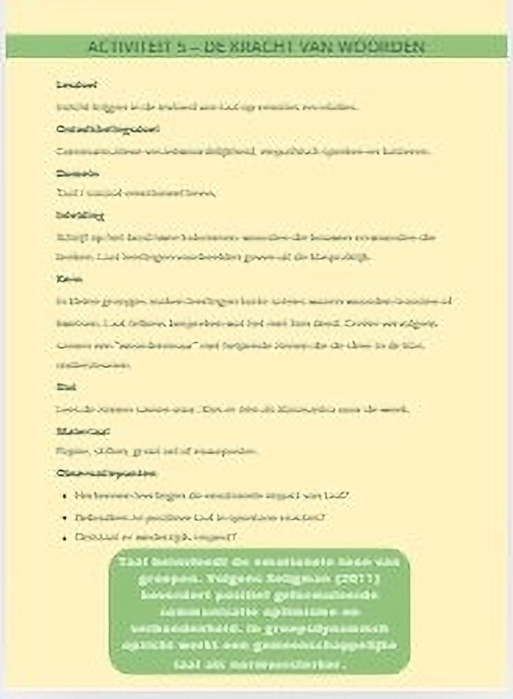 Lesvoorbereiding uit de bundel samen sterk tegen pesten