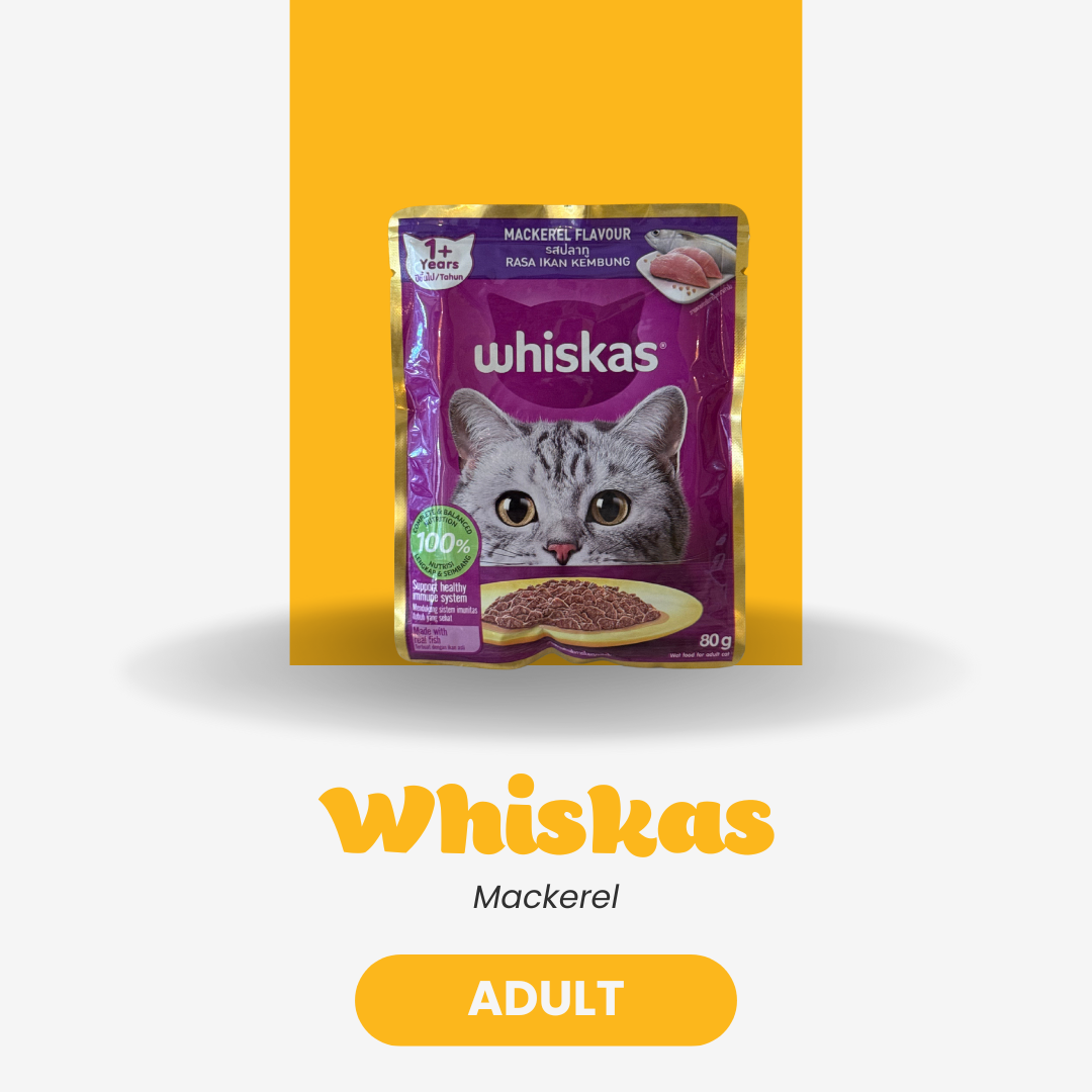 Whiskas Wet Cat Food – Mackerel (Adult, 80g)