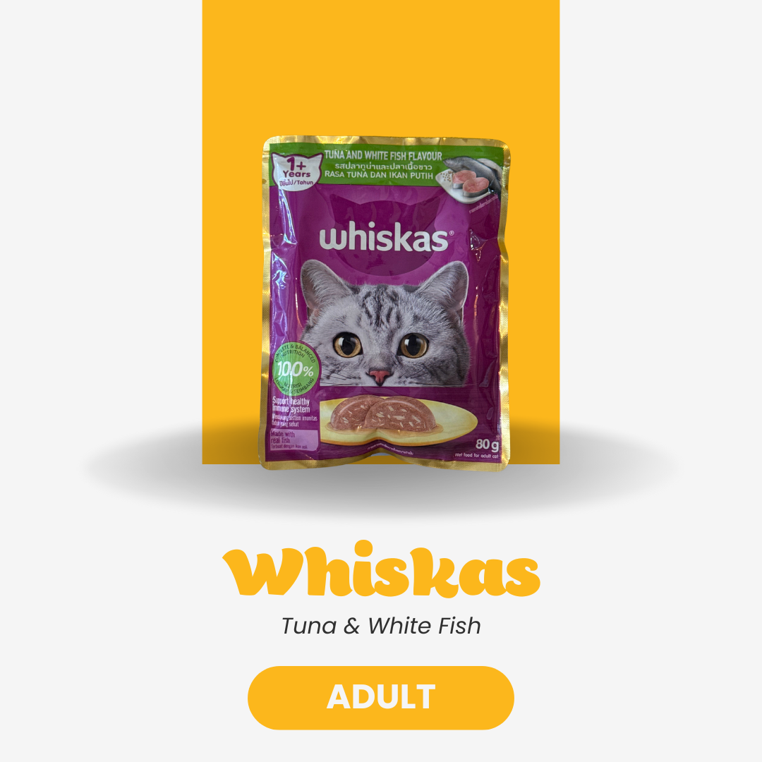 Whiskas Wet Cat Food – Tuna & White Fish (Adult, 80g)